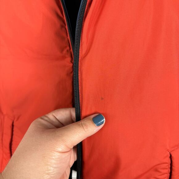 Eddie Bauer Men's Reversible Zip Up Down Orange/Navy Puffer Vest Size Large - Picture 3 of 15
